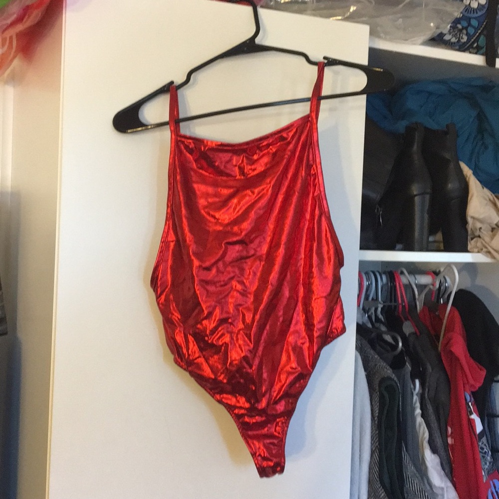 One Piece Metallic Suit NWT